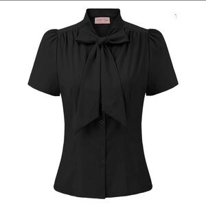 Black Short Sleeve Blouse
